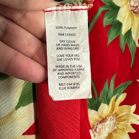 SHOW ME YOUR MUMU Red Floral Romper - Picture 3 of 3